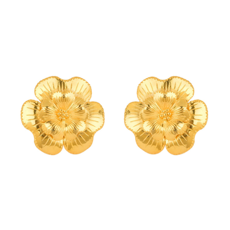 Earrings There Goes the Flower of Amália in Gold Plated Silver
