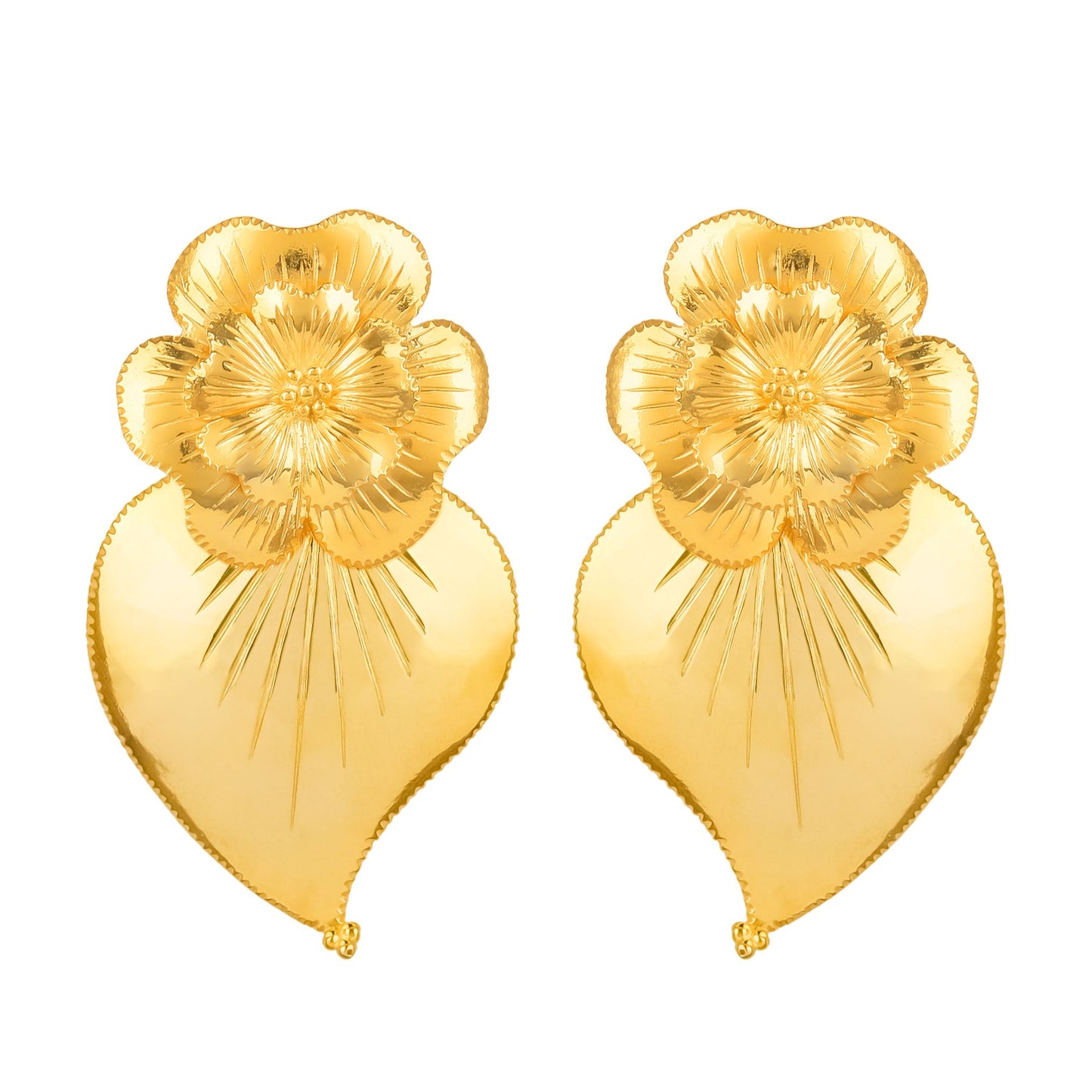 Earrings Heart of Amália in Gold Plated Silver