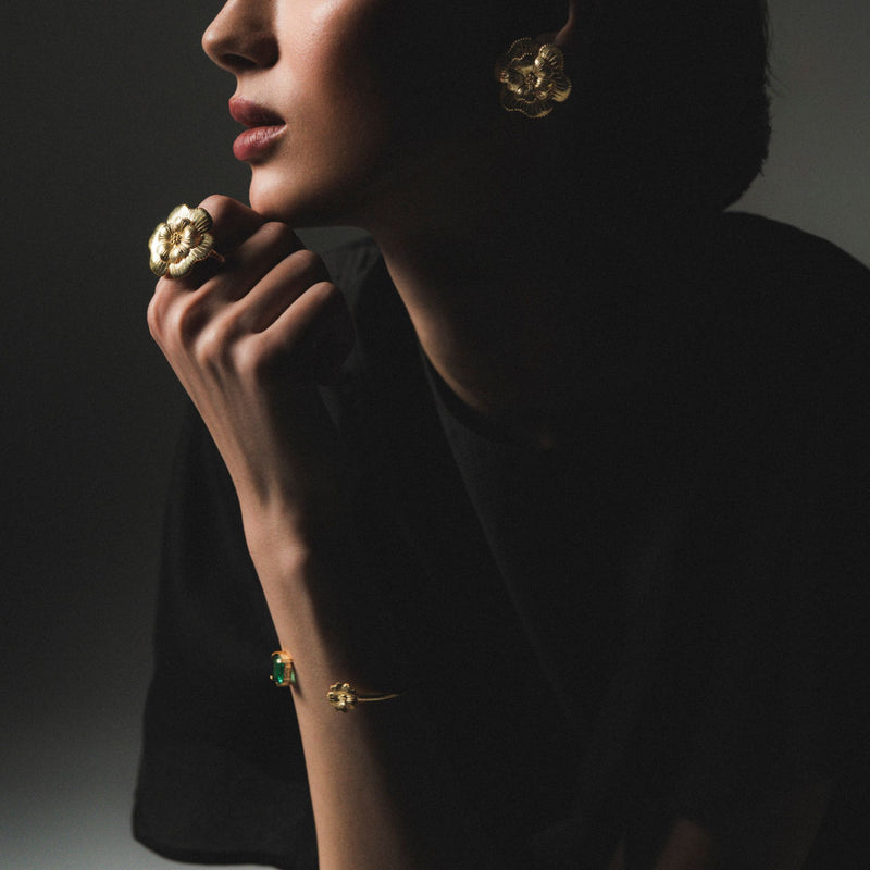 Bracelet Amália Flowers in Gold Plated Silver