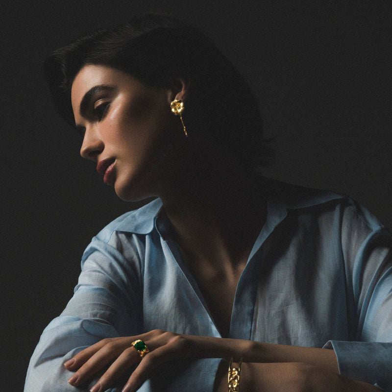 Earrings Amália Bloom in Gold Plated Silver