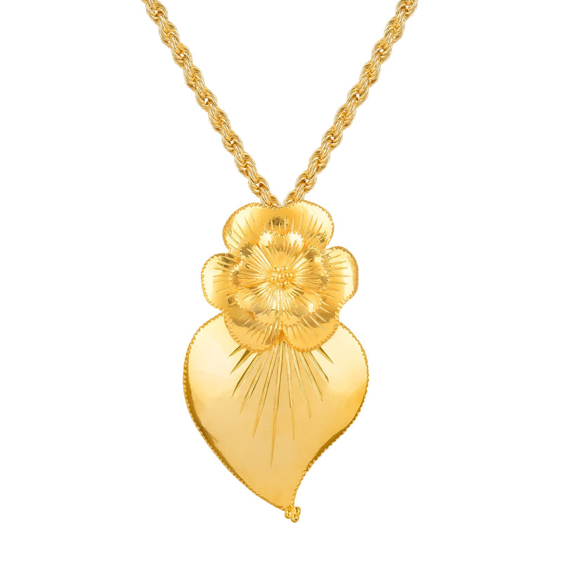 Necklace Heart of Amália in Gold Plated Silver