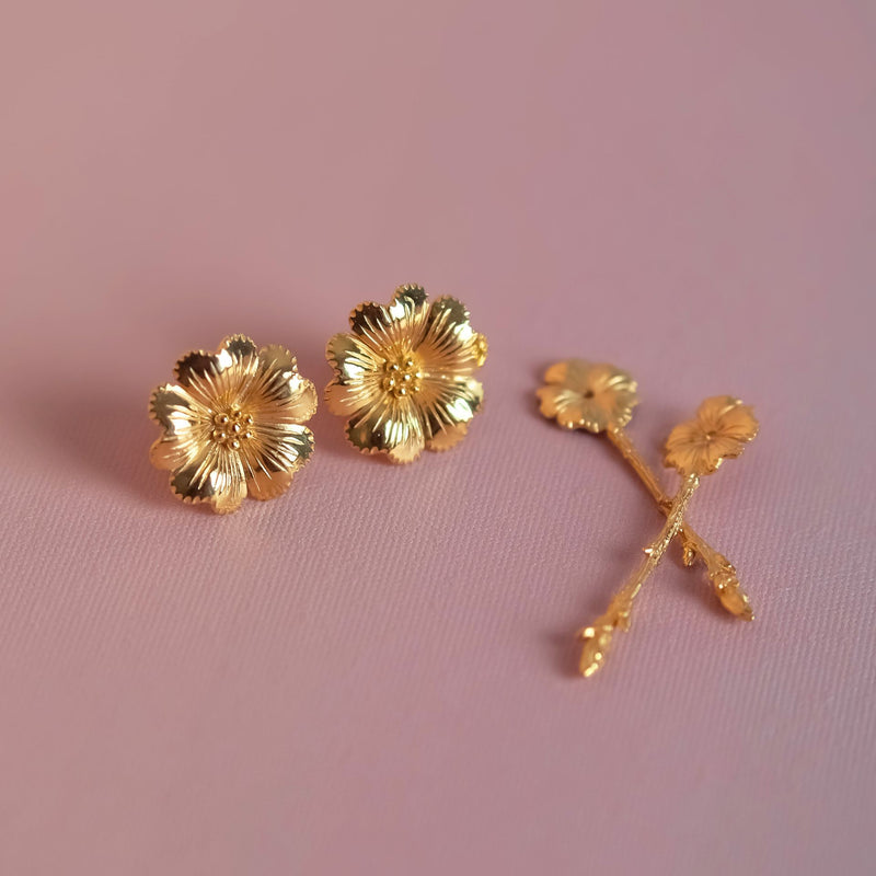 Earrings Amália Bloom in Gold Plated Silver