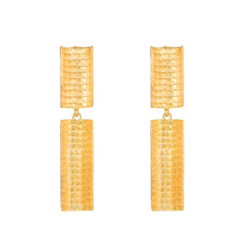 Earrings Engawa in Gold Plated Silver