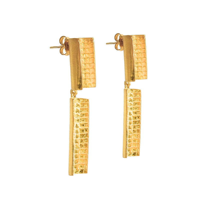 Earrings Engawa in Gold Plated Silver