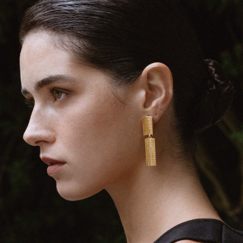 Earrings Engawa in Silver