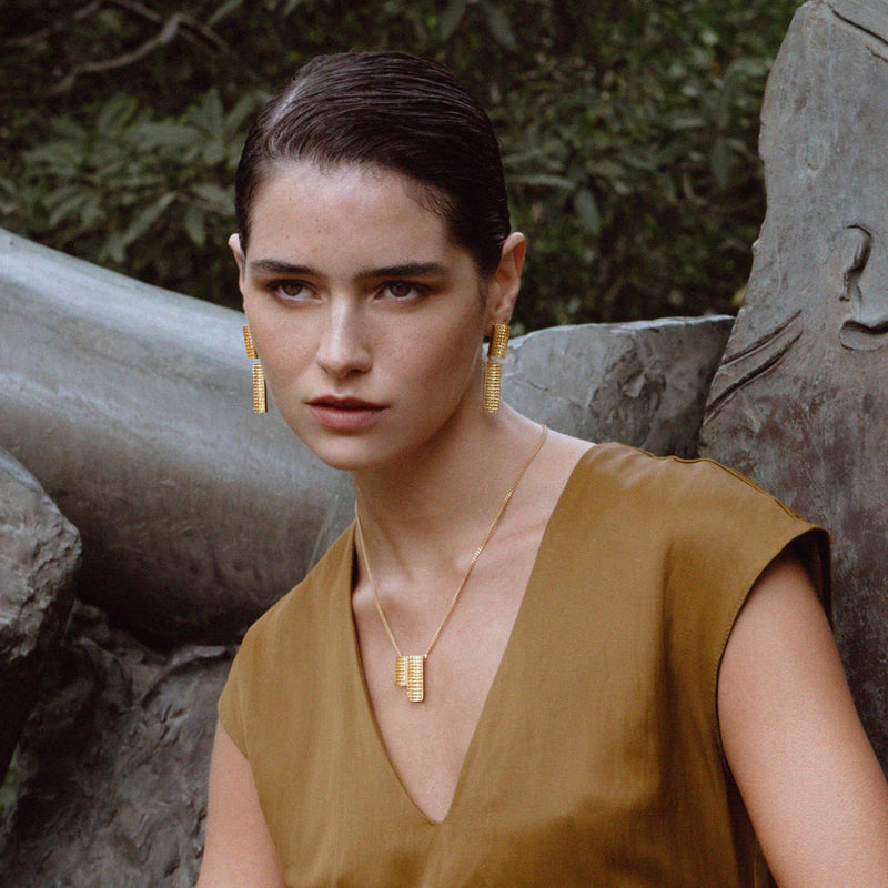 Necklace Engawa in Gold Plated Silver