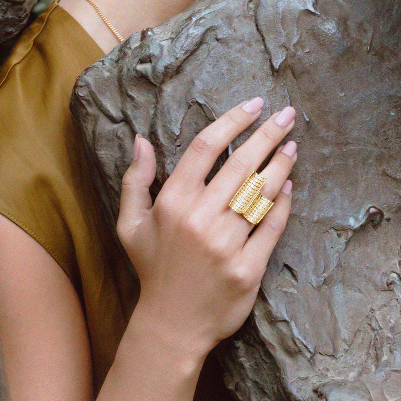 Ring Engawa in Gold Plated Silver