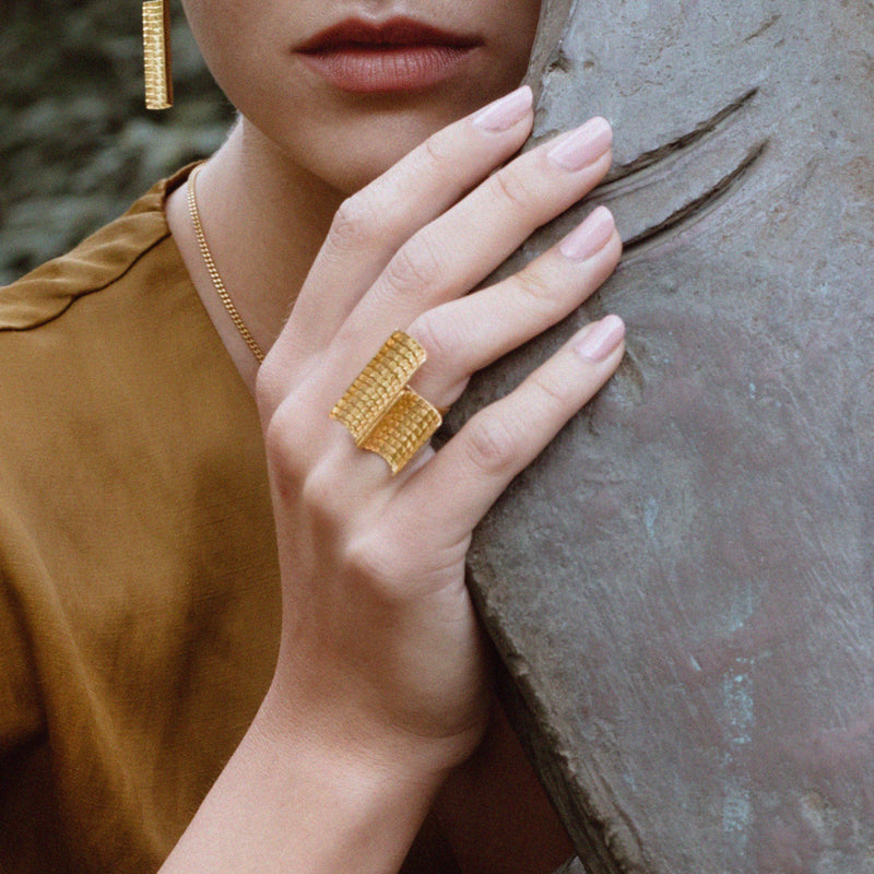 Ring Engawa in Gold Plated Silver