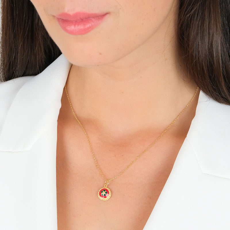 Set Red and Green Caramujo in Gold Plated Silver