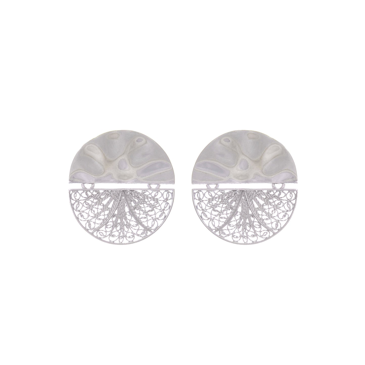 Earrings Circles Articulated in Silver