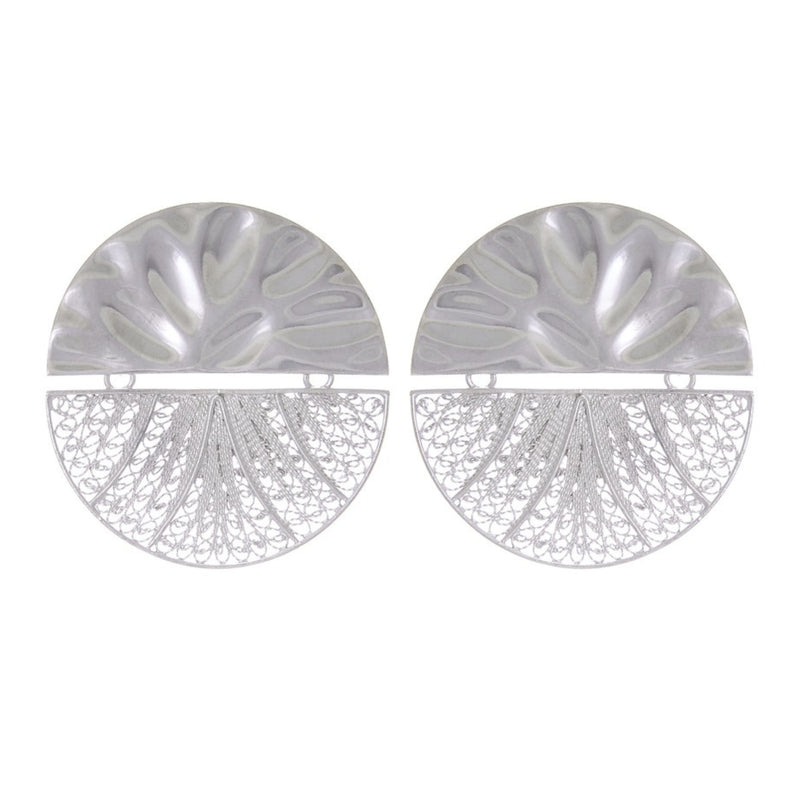 Earrings Circles Articulated XL in Silver