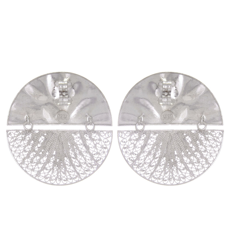 Earrings Circles Articulated XL in Silver