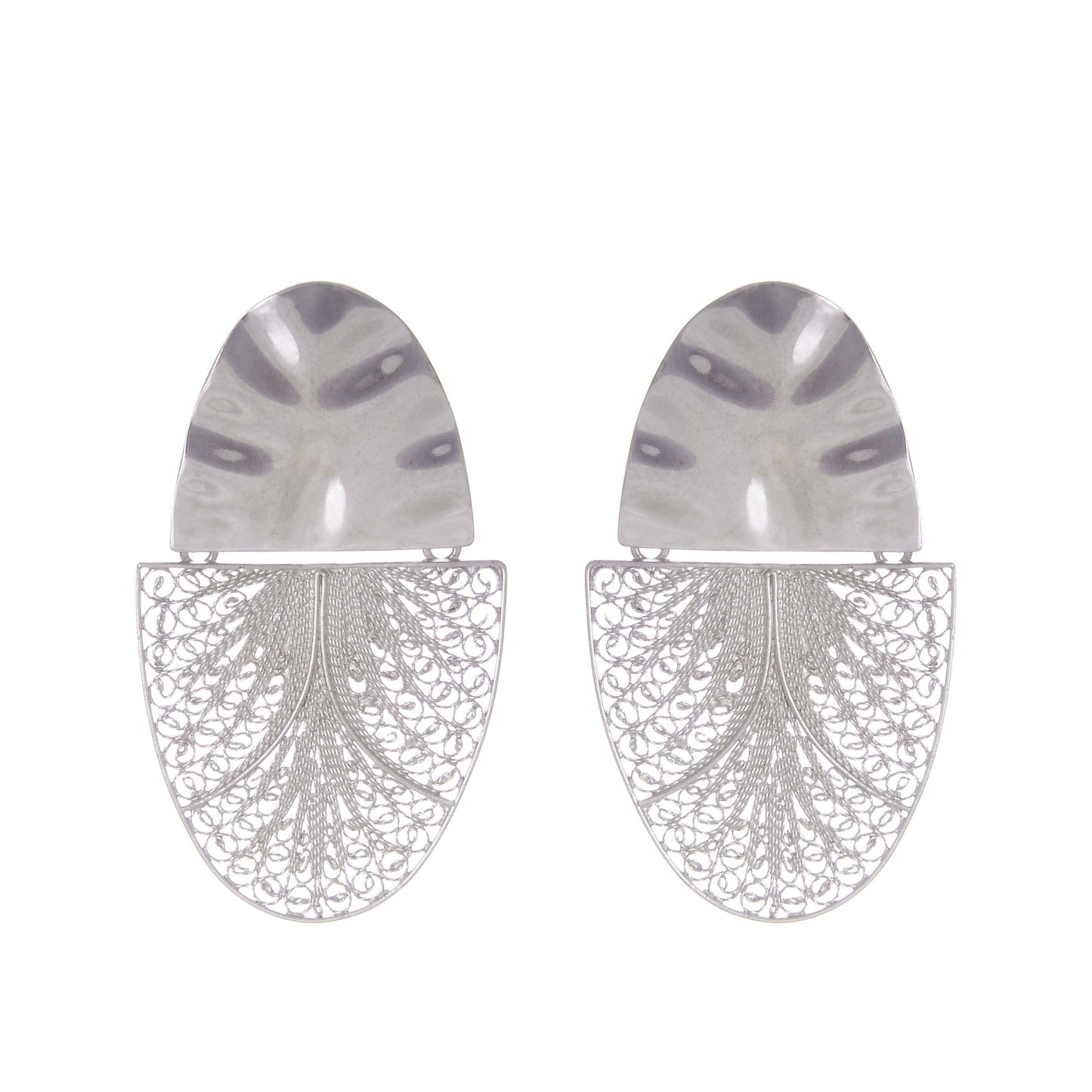 Earrings Oval Articulated XL in Silver