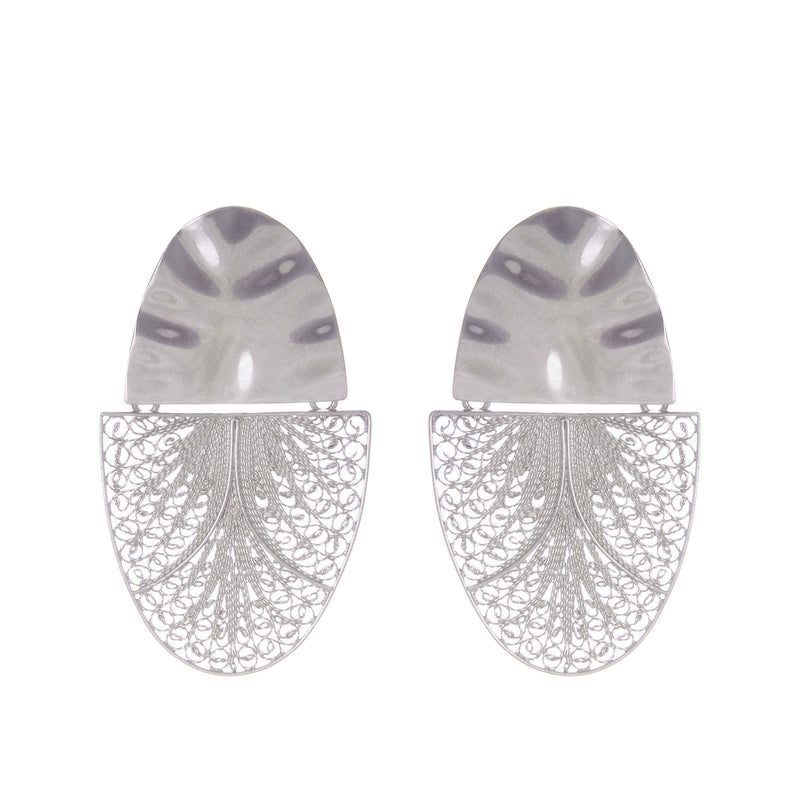 Earrings Oval Articulated XL in Silver