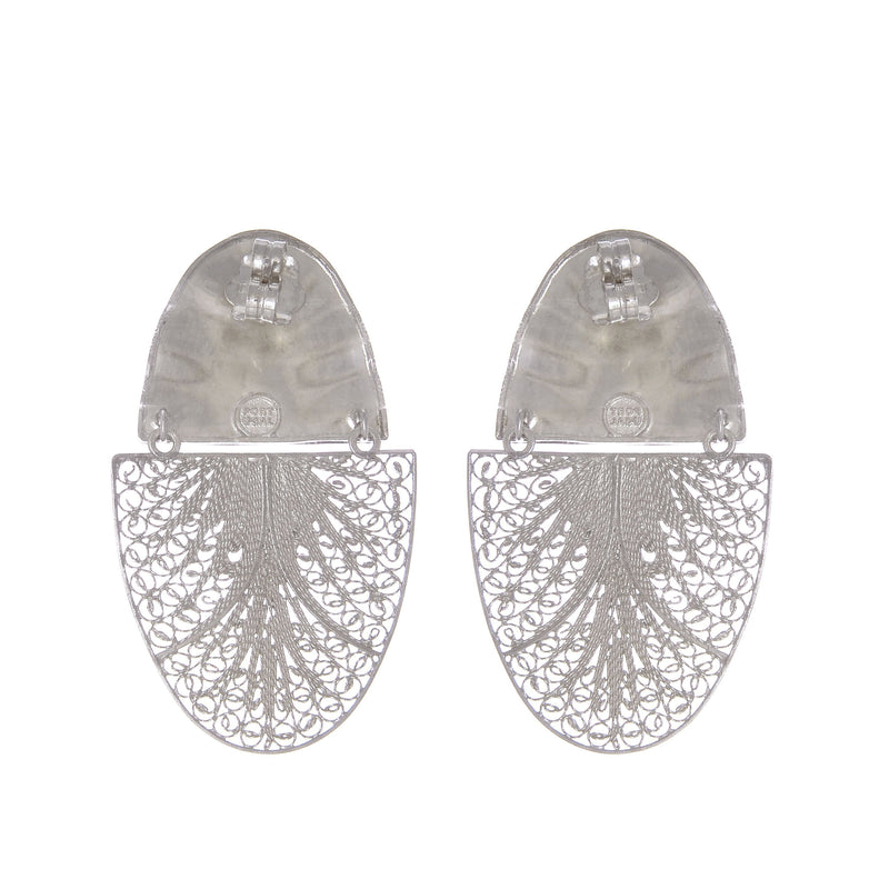 Earrings Oval Articulated XL in Silver