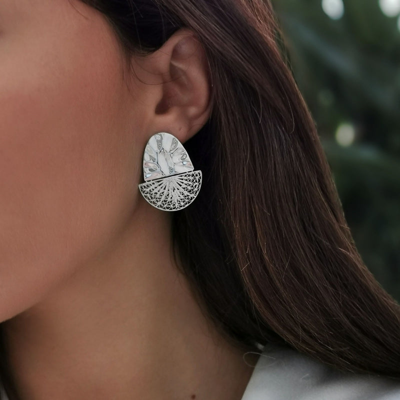 Earrings Boat Articulated in Silver