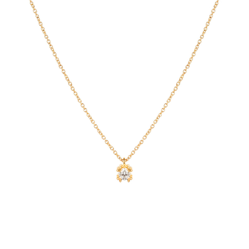 Necklace with Diamond Solitaire in 19,2Kt Gold