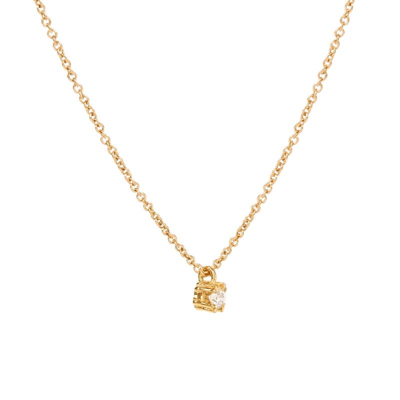 Necklace with Diamond Solitaire in 19,2Kt Gold