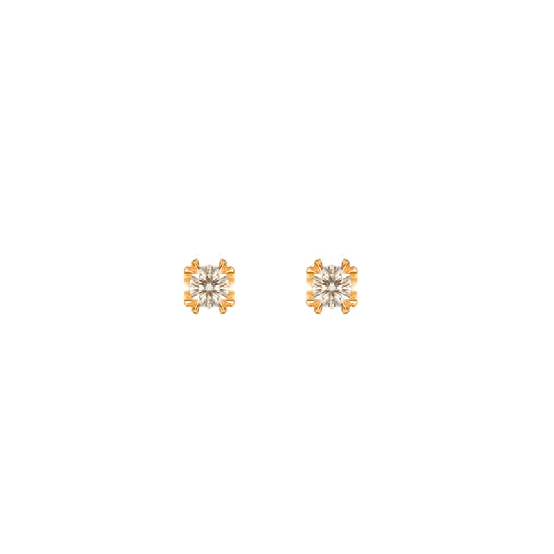 Earrings with Diamond Solitaire in 19,2Kt Gold