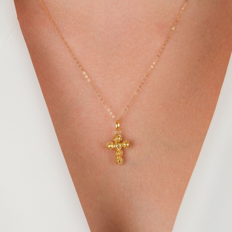 Necklace Cross Viana's Contas in 19,2Kt Gold