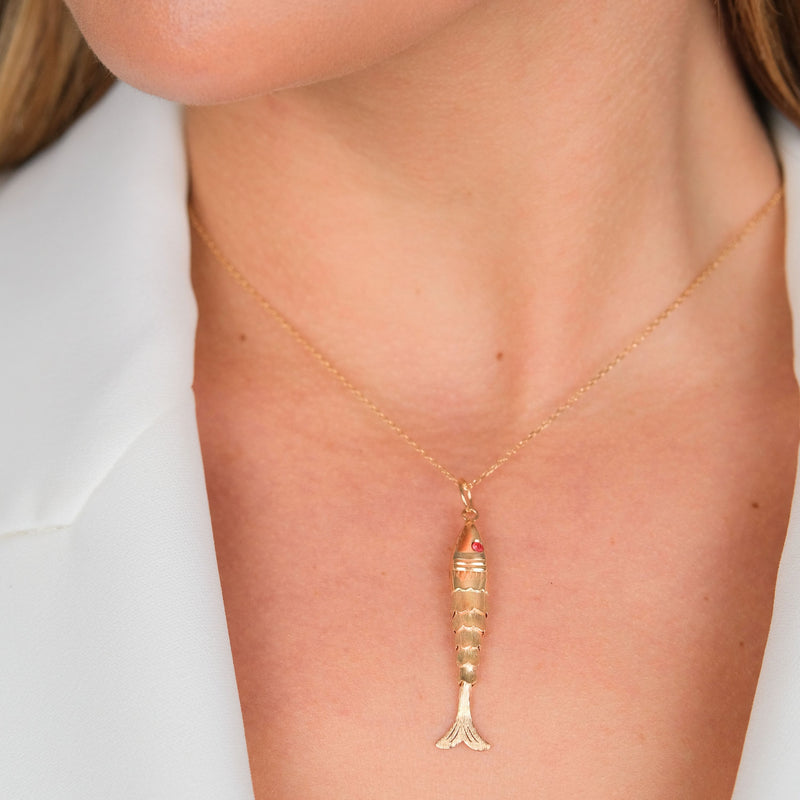 Pendant Sardine in 19,2Kt Gold