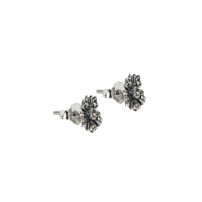 Earrings Flower with Marcasites in Silver