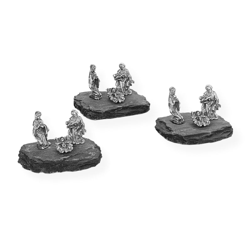 Nativity Scene of the Holy Family in Silver
