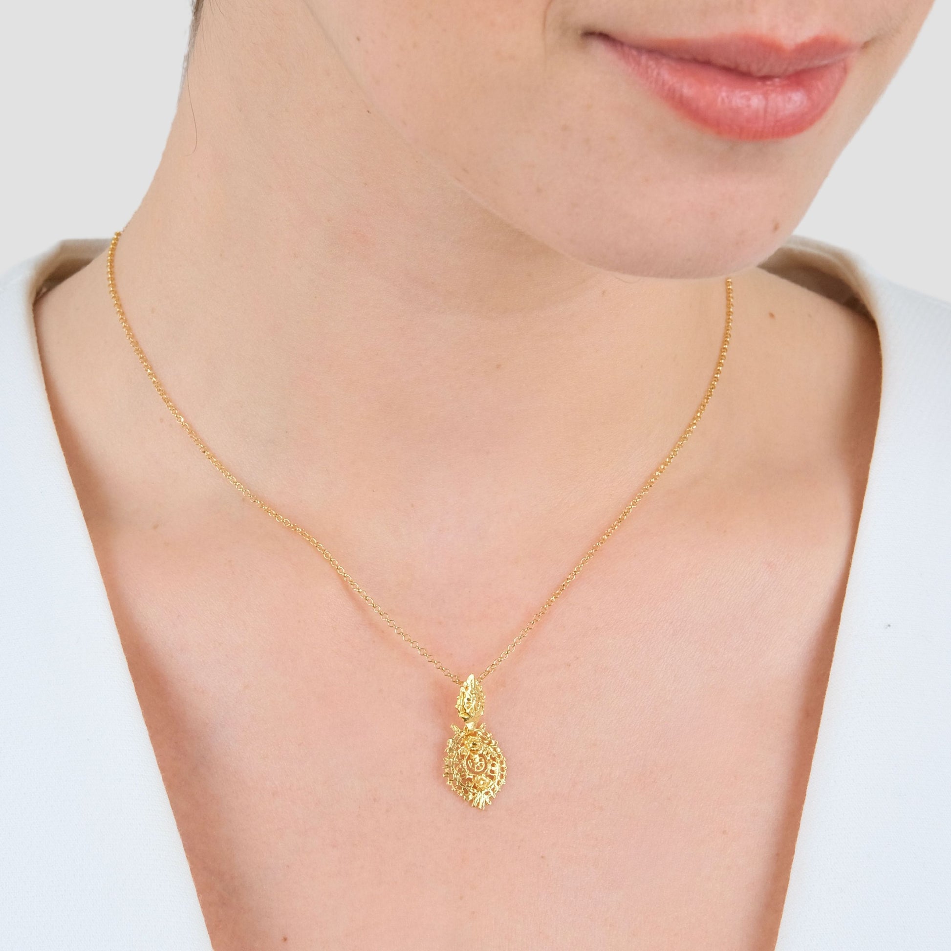 Necklace Queen Earring in Gold Plated Silver