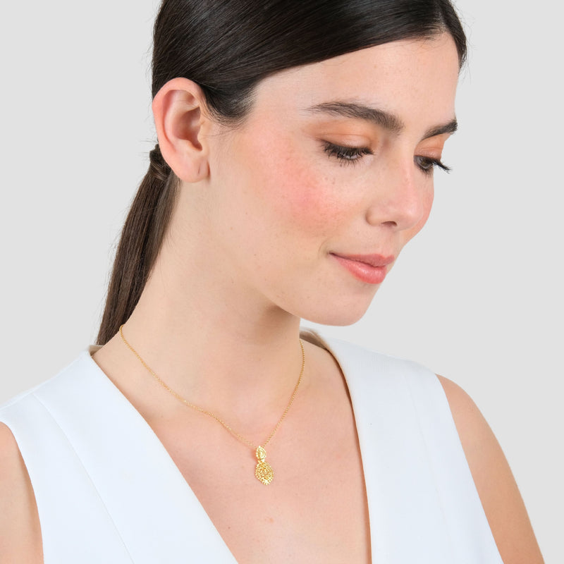 Necklace Queen Earring in Gold Plated Silver