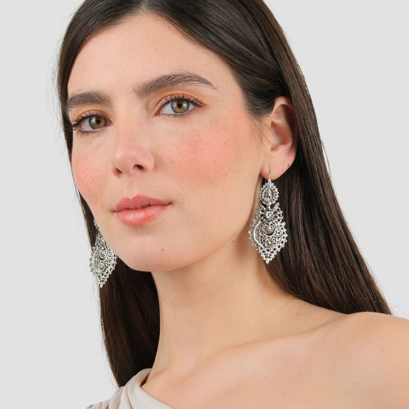 Queen Earrings L in Silver