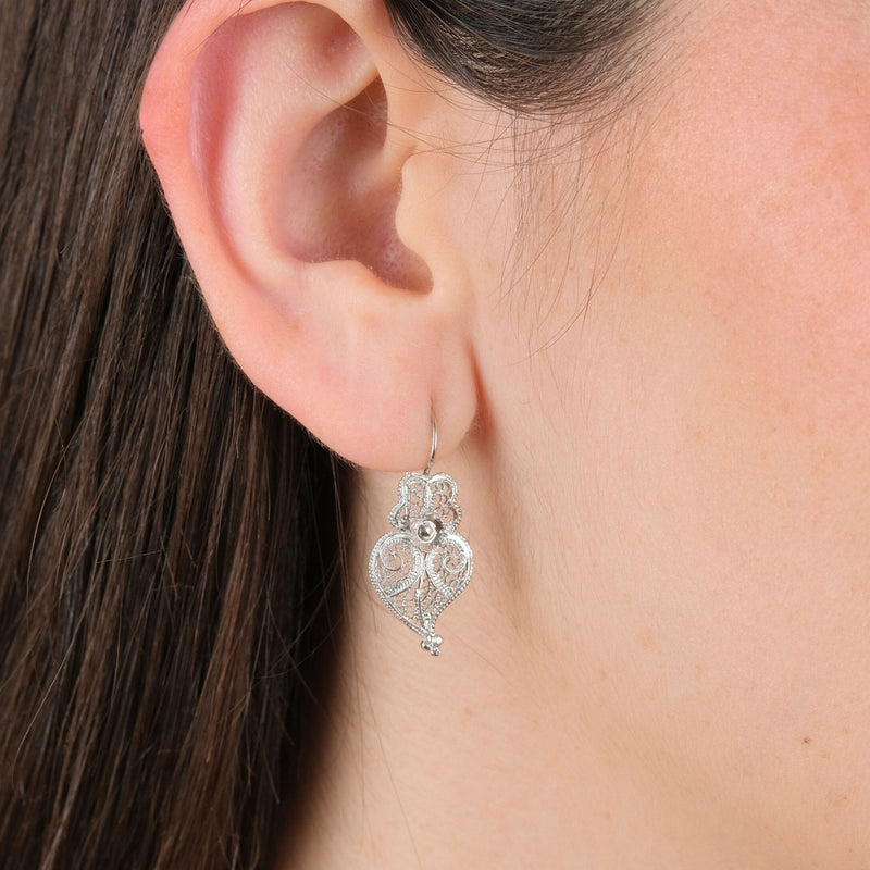 Earrings Heart of Viana 2,5cm in Silver