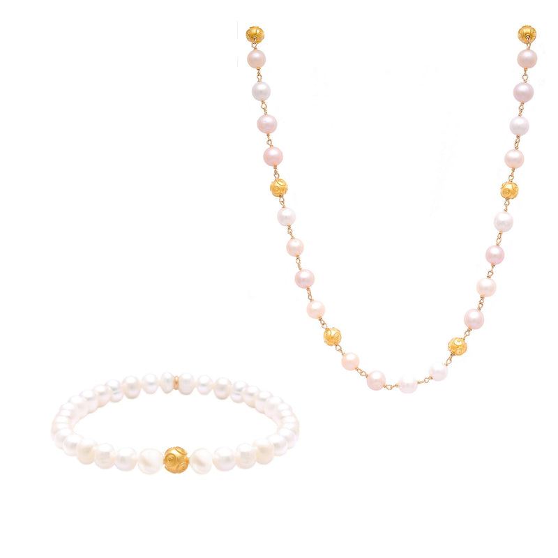 Set Viana's Contas in 19,2Kt Gold with Pearls