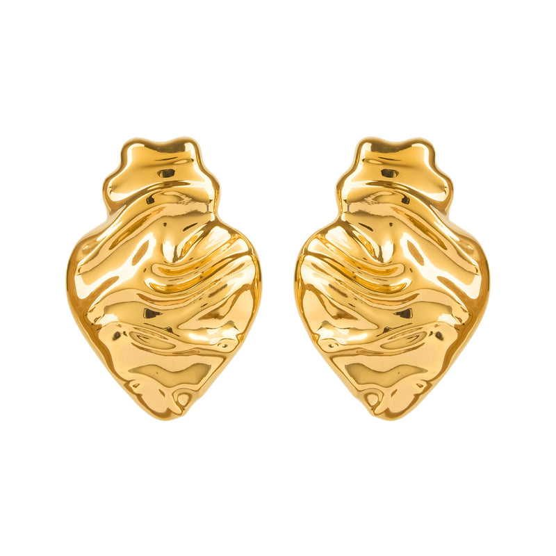Earrings Melting Heart in Gold Plated Silver