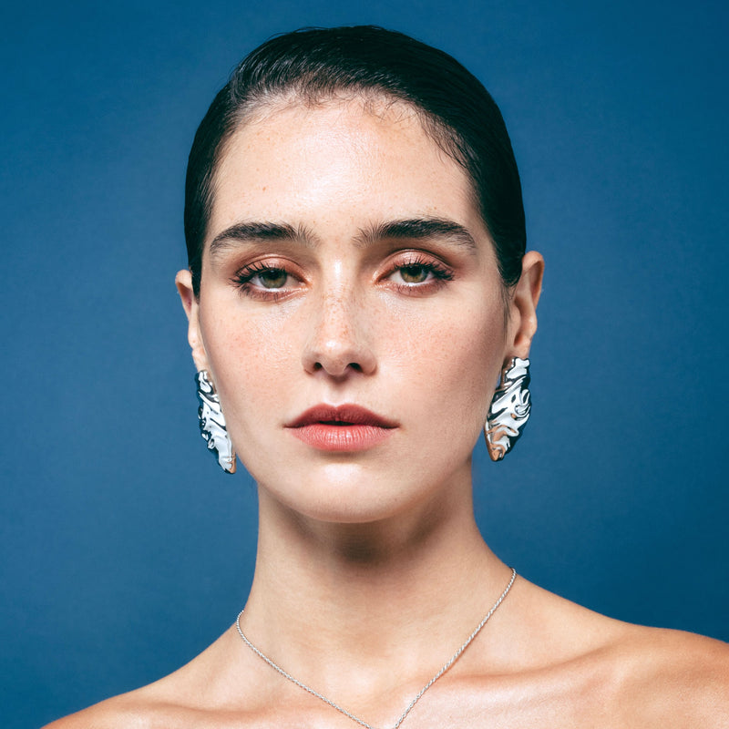 Earrings Melting Heart in Silver