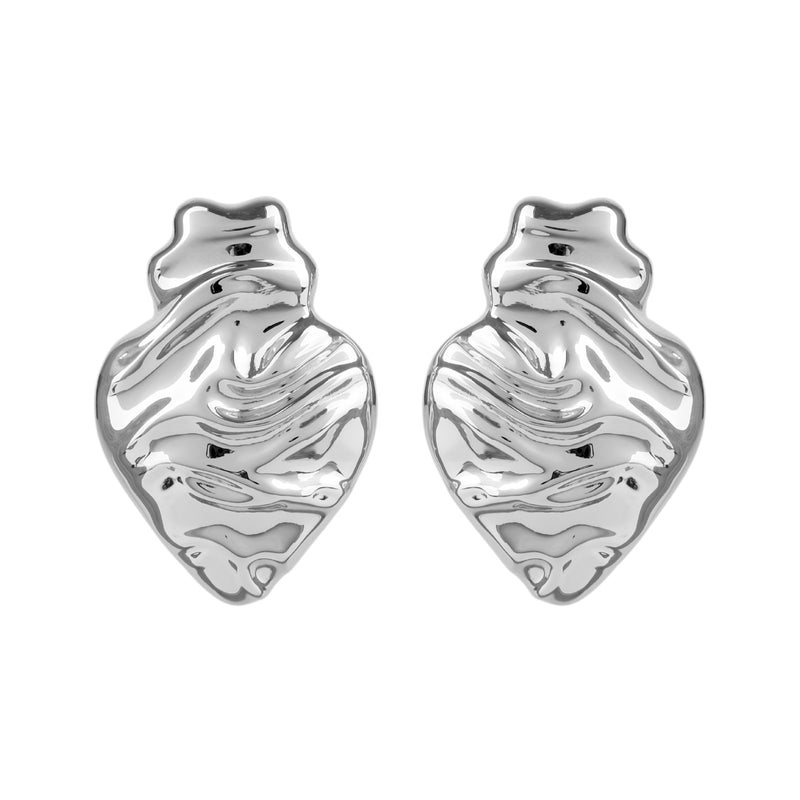 Earrings Melting Heart in Silver