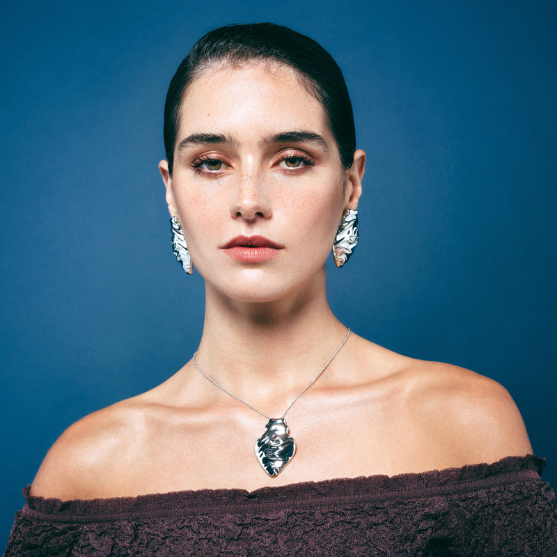 Set Melting Heart in Silver