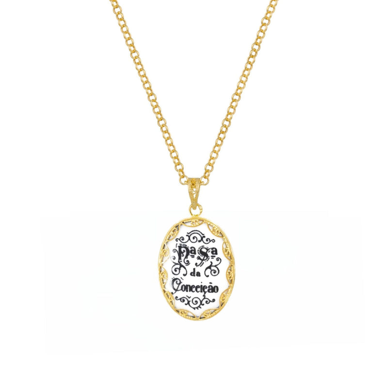 Necklace Our Lady of Conception in Gold Plated Silver