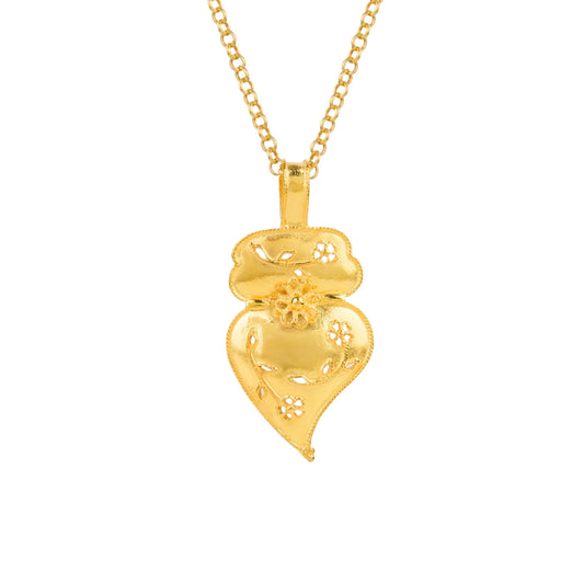 Necklace Heart of Viana Chapa Opado in Gold Plated Silver