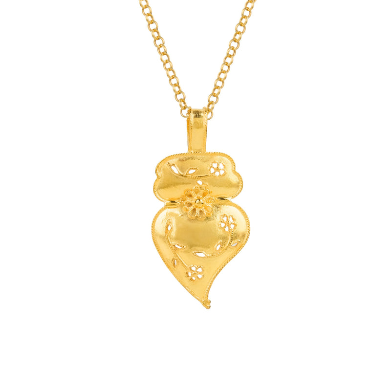 Necklace Heart of Viana Chapa Opado in Gold Plated Silver