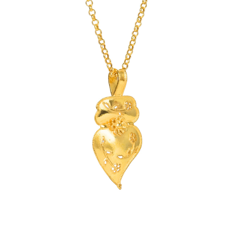Necklace Heart of Viana Chapa Opado in Gold Plated Silver