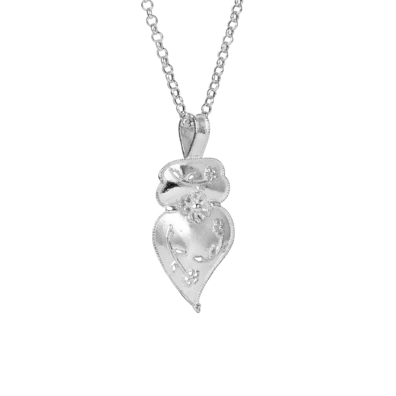 Necklace Heart of Viana Chapa Opado in Silver