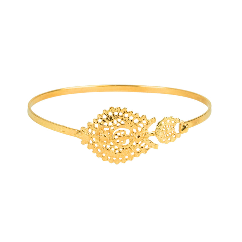 Queen Bracelet Bangle in Gold Plated Silver
