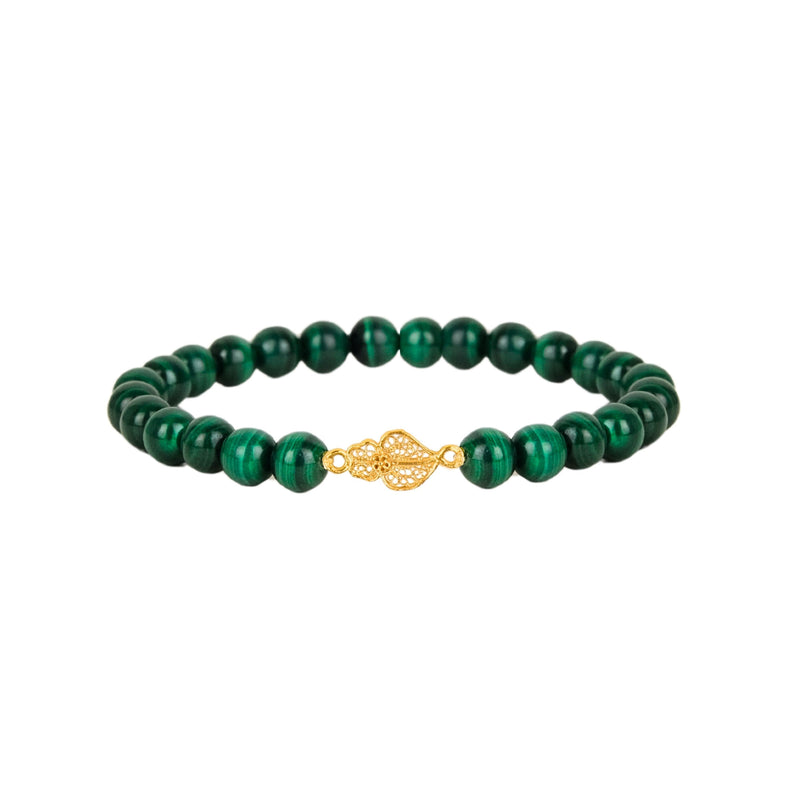 Bracelet Heart of Viana in 19,2Kt Gold with Malachite