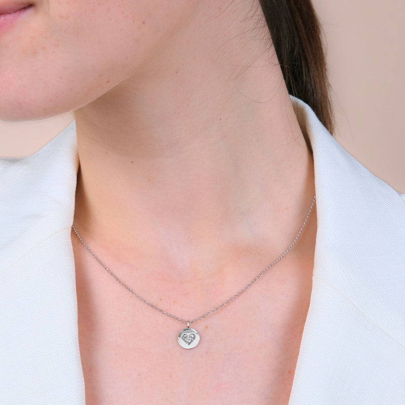 Necklace Charm Heart in Silver