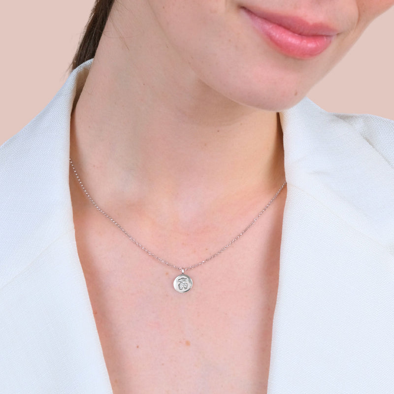 Necklace Charm Teddy Bear in Silver