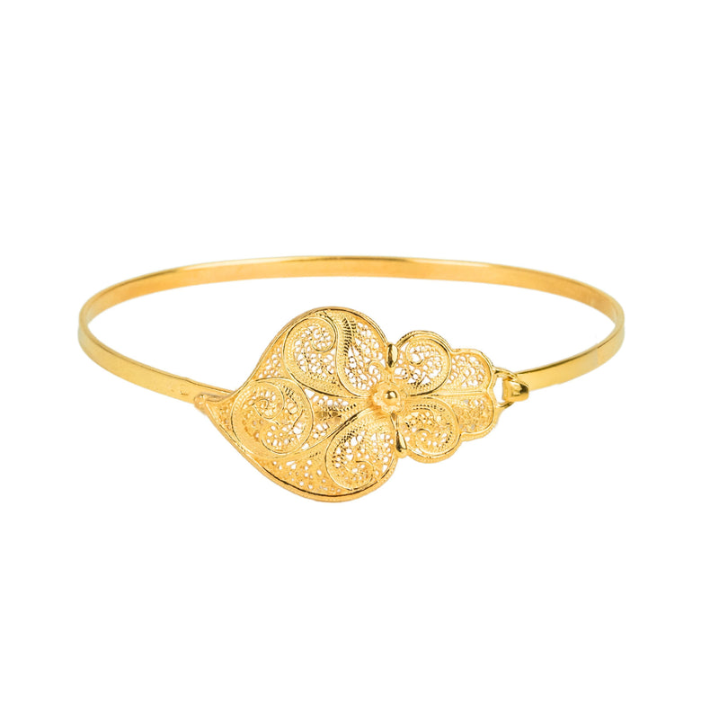 Bracelet Bangle Heart of Viana in Gold Plated Silver