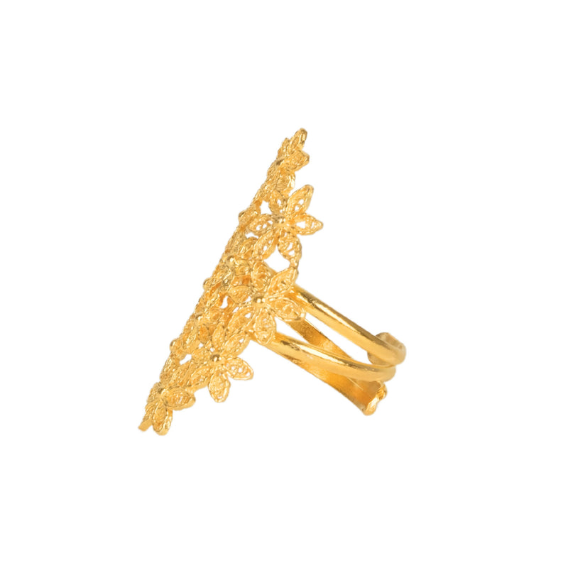 Ring Flowers in Gold Plated Silver