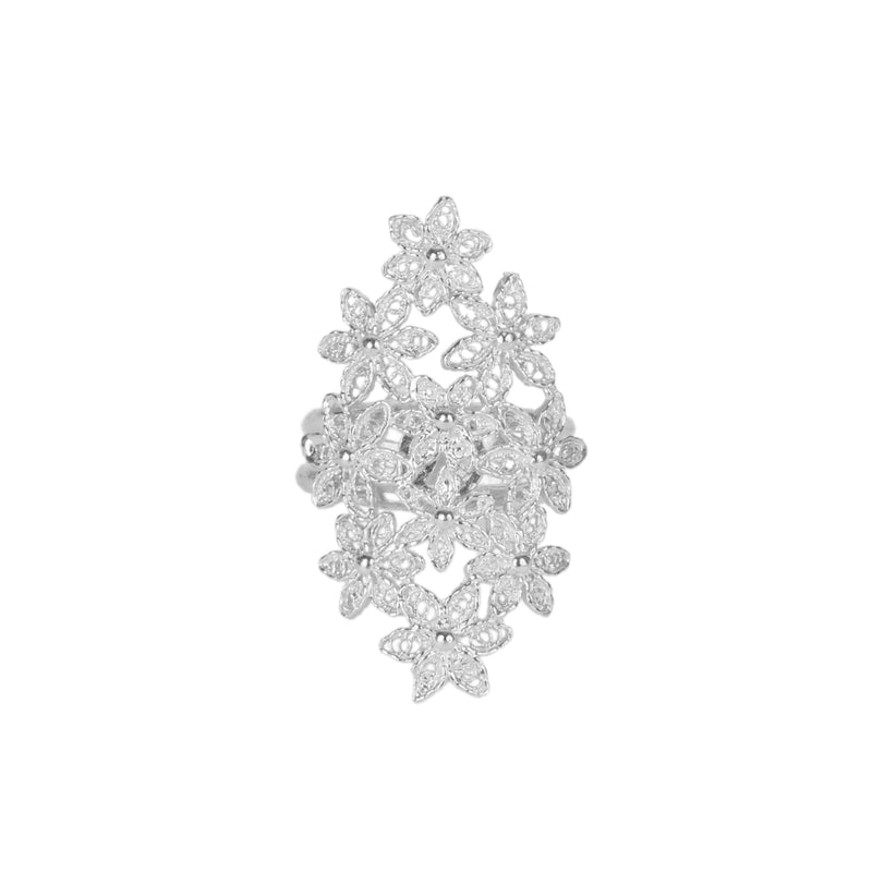 Ring Flowers in Silver