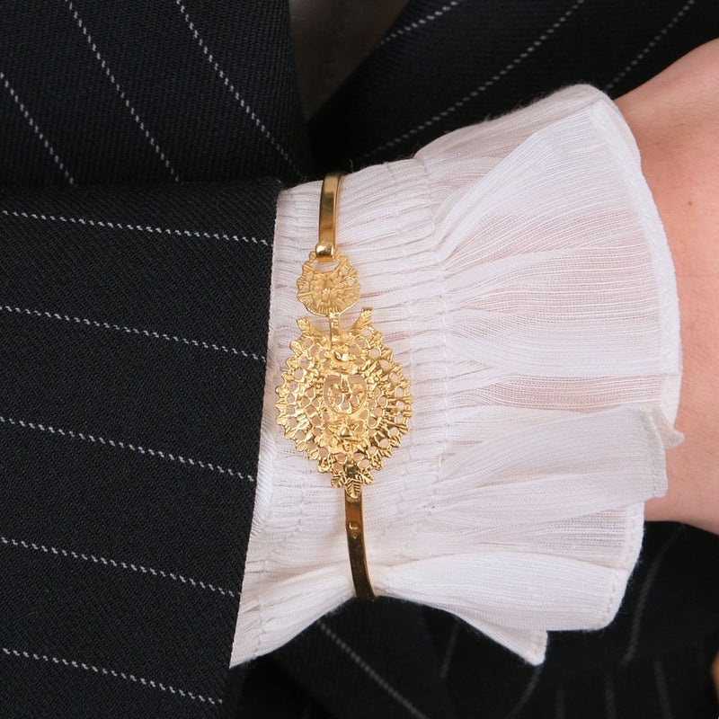 Queen Bracelet Bangle in Gold Plated Silver