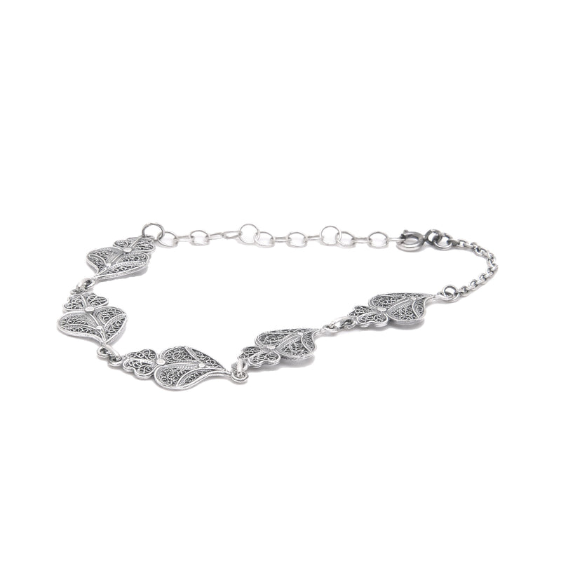 Bracelet Five Hearts of Viana in Silver